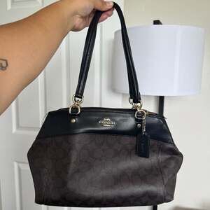 Coach Signature Coated Canvas and Leather Mini Brooke Carryall Satchel